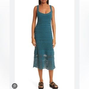Vince Turquoise Crochet Dress
